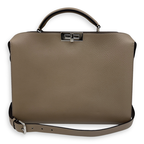 Fendi ISeeU Top Handle Bag Brown in Calfskin, Silver hardware_10