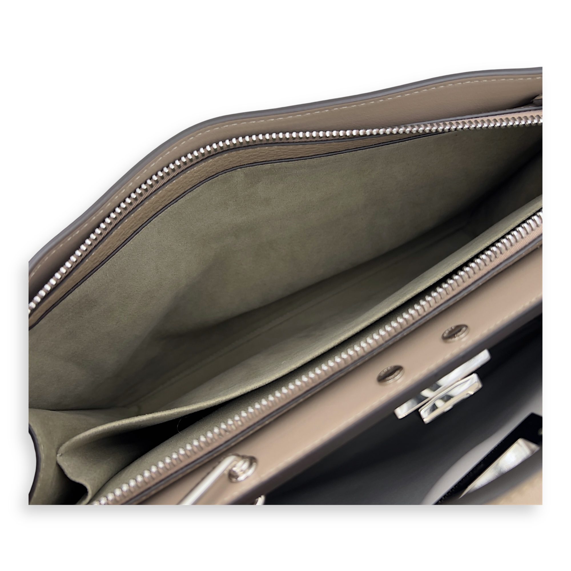 Fendi ISeeU Top Handle Bag Brown in Calfskin, Silver hardware_6