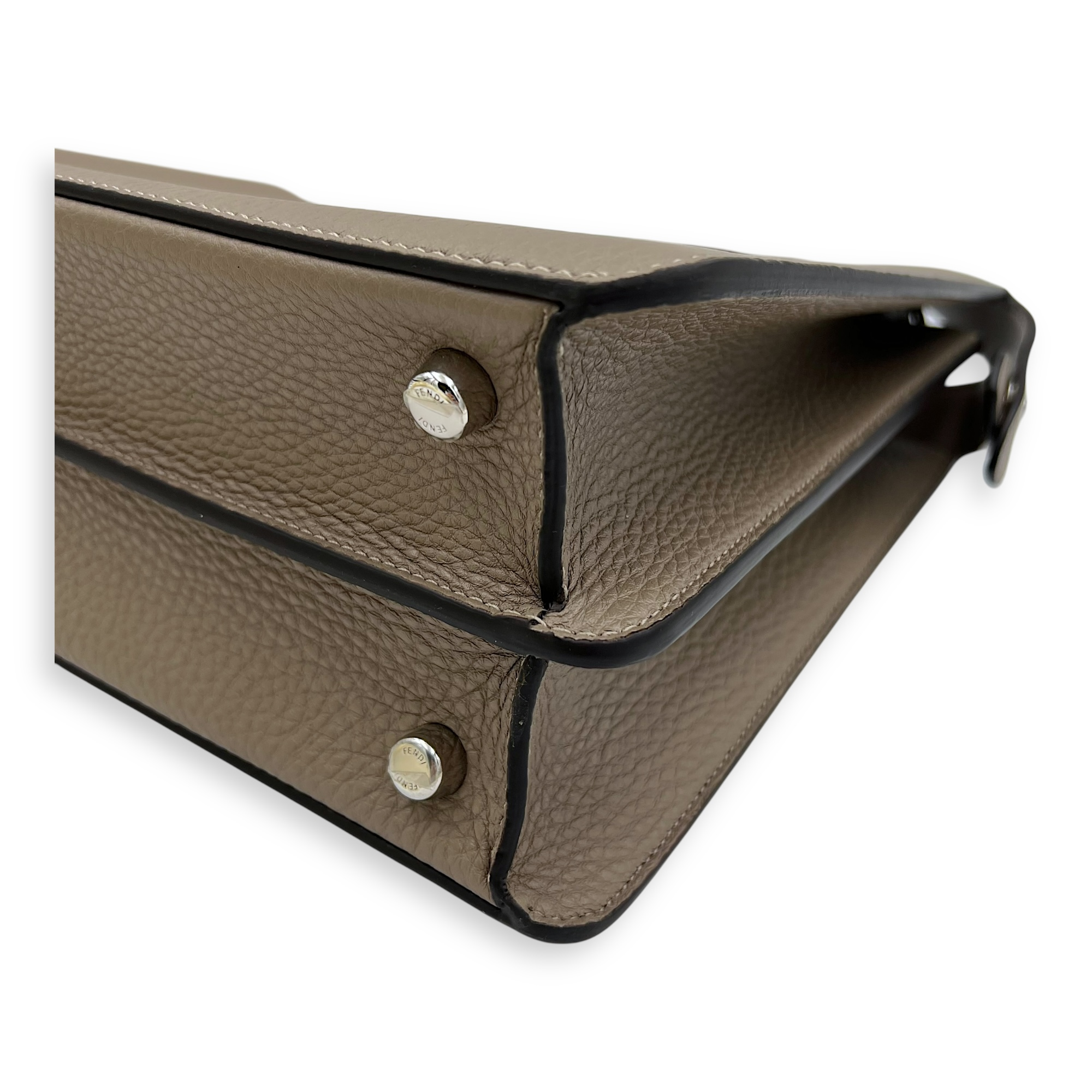 Fendi ISeeU Top Handle Bag Brown in Calfskin, Silver hardware_9
