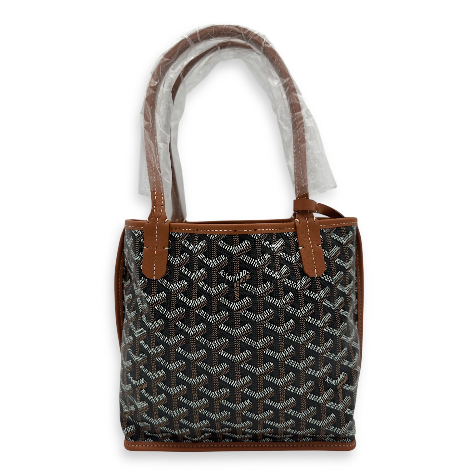 Goyard Anjou Tote Bag Brown in Coated Canvas, Silver hardware_1