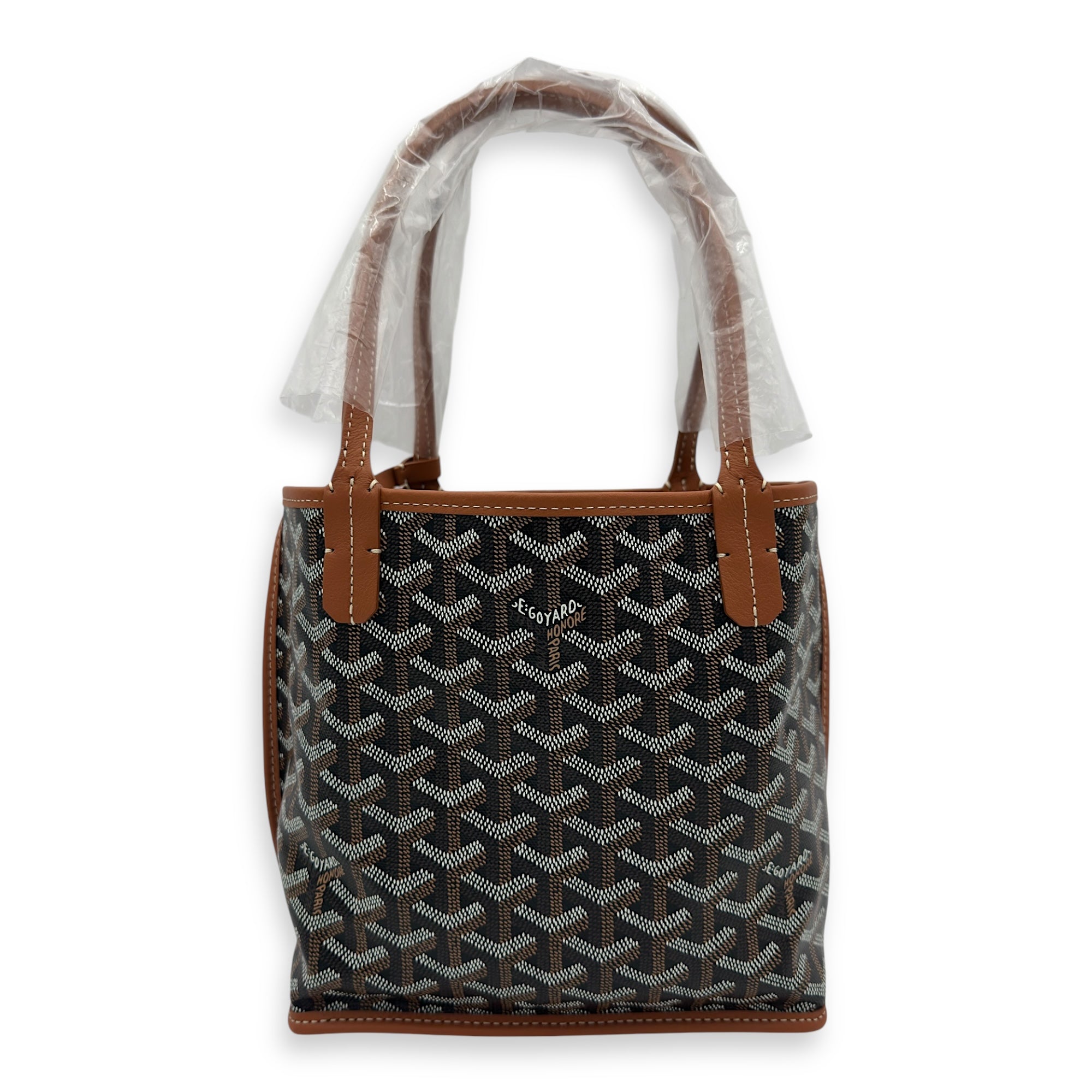 Goyard Anjou Tote Bag Brown in Coated Canvas, Silver hardware_2