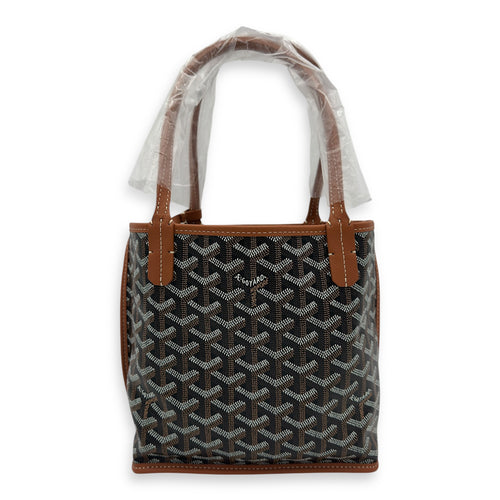 Goyard Anjou Tote Bag Brown in Coated Canvas, Silver hardware_2