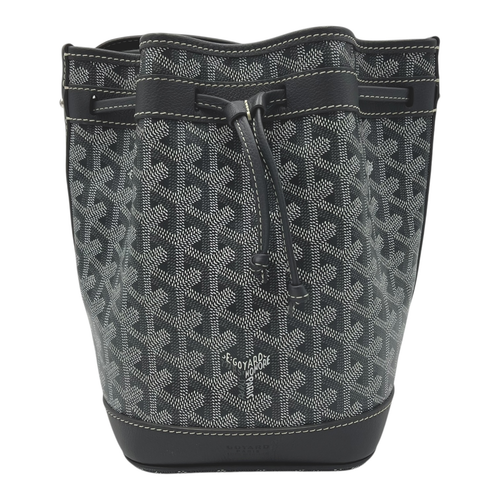 Goyard Petit Flot Crossbody Bag Grey in Coated Canvas, Silver hardware_1