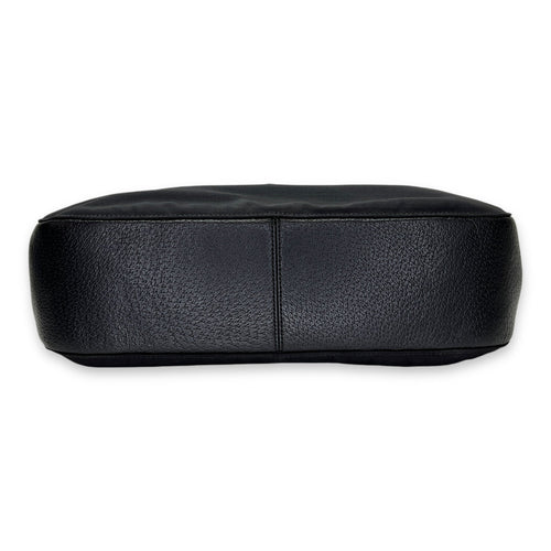 Bamboo Small Black Top Handle Bag in Canvas, Lacquered Metal hardware