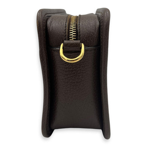 GG Jumbo Crossbody Bag Brown in Canvas, Gold hardware
