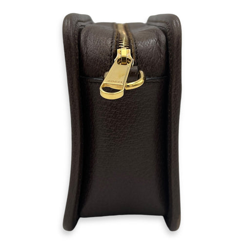 GG Jumbo Crossbody Bag Brown in Canvas, Gold hardware