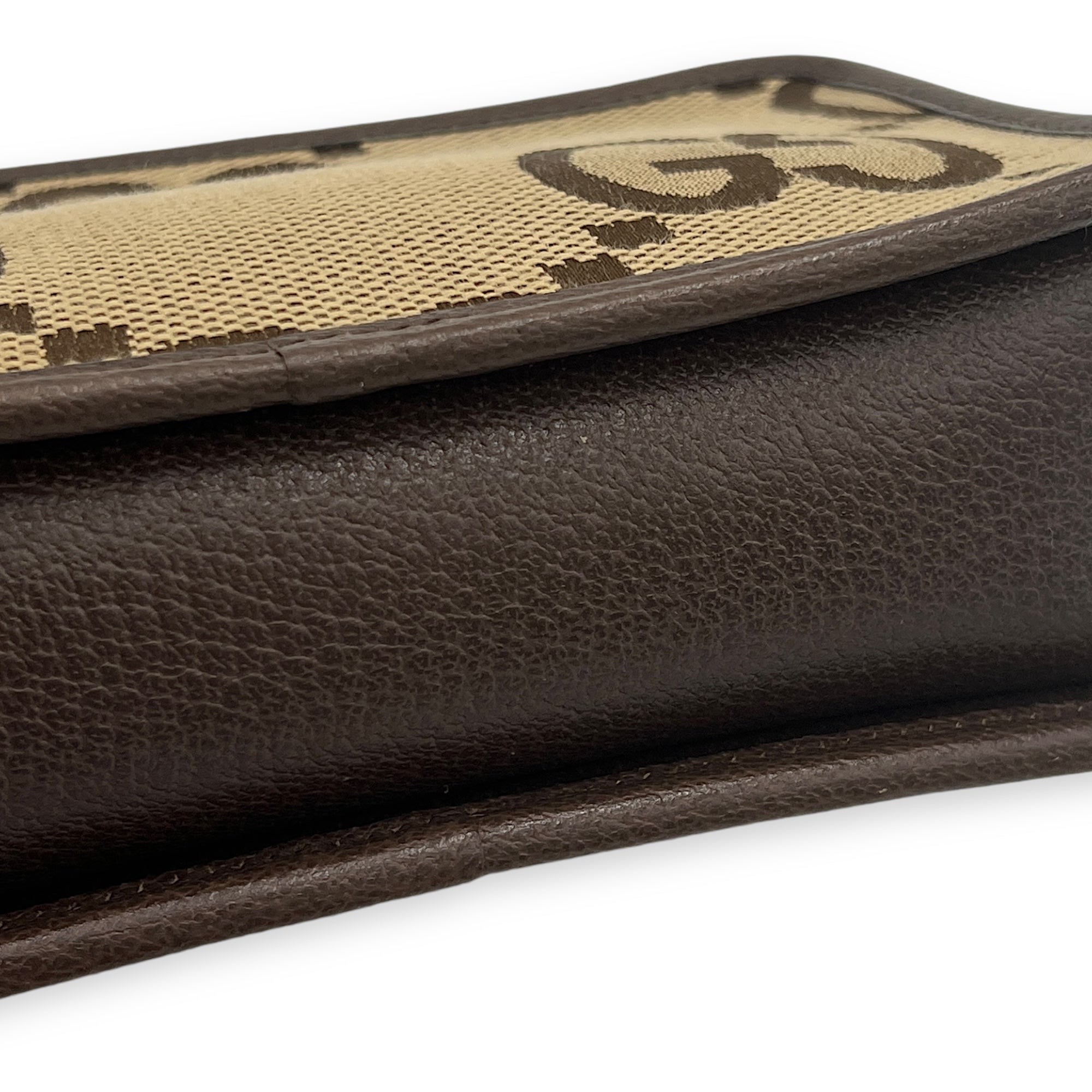 GG Jumbo Crossbody Bag Brown in Canvas, Gold hardware