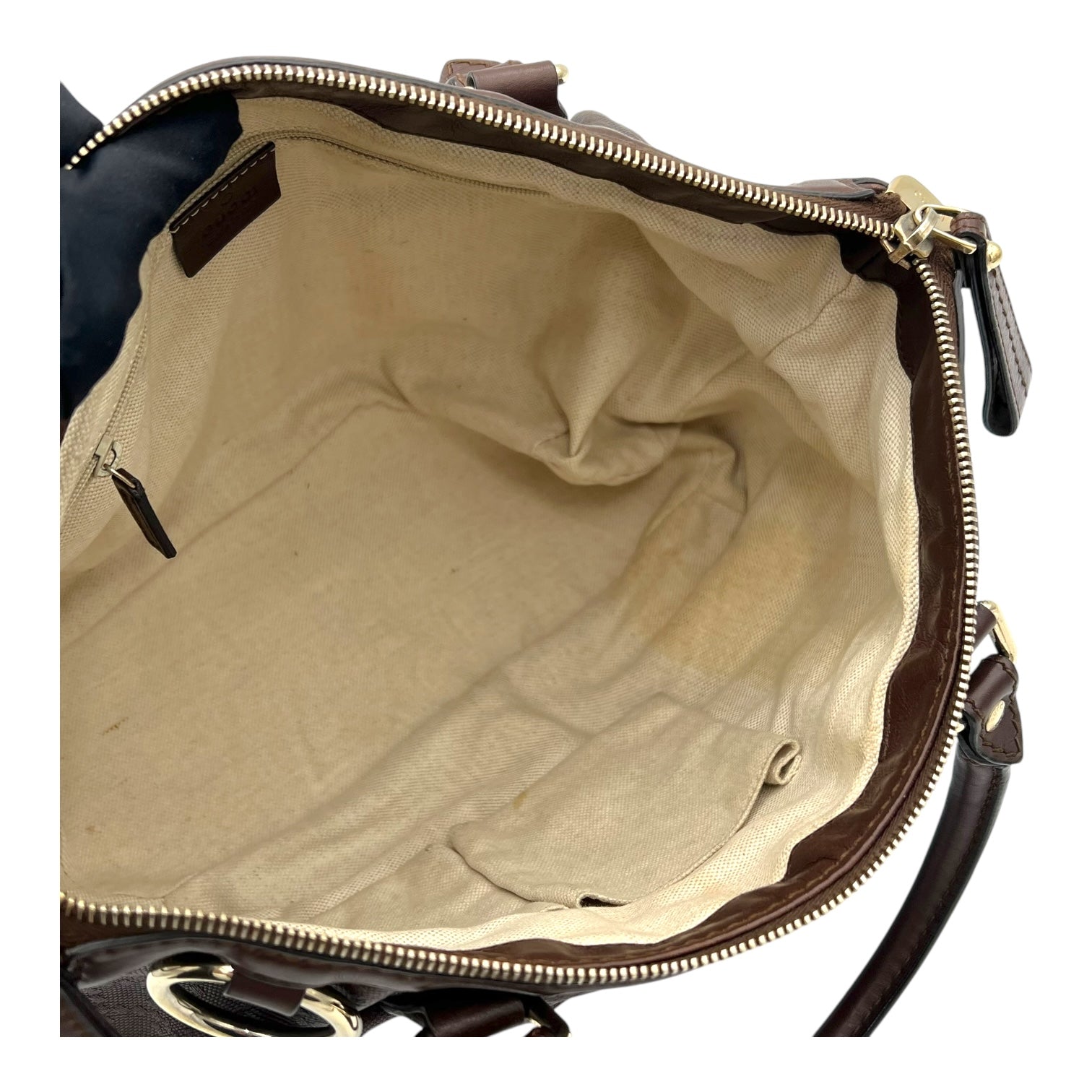 GG Top Handle Bag Brown in Calfskin, Gold hardware