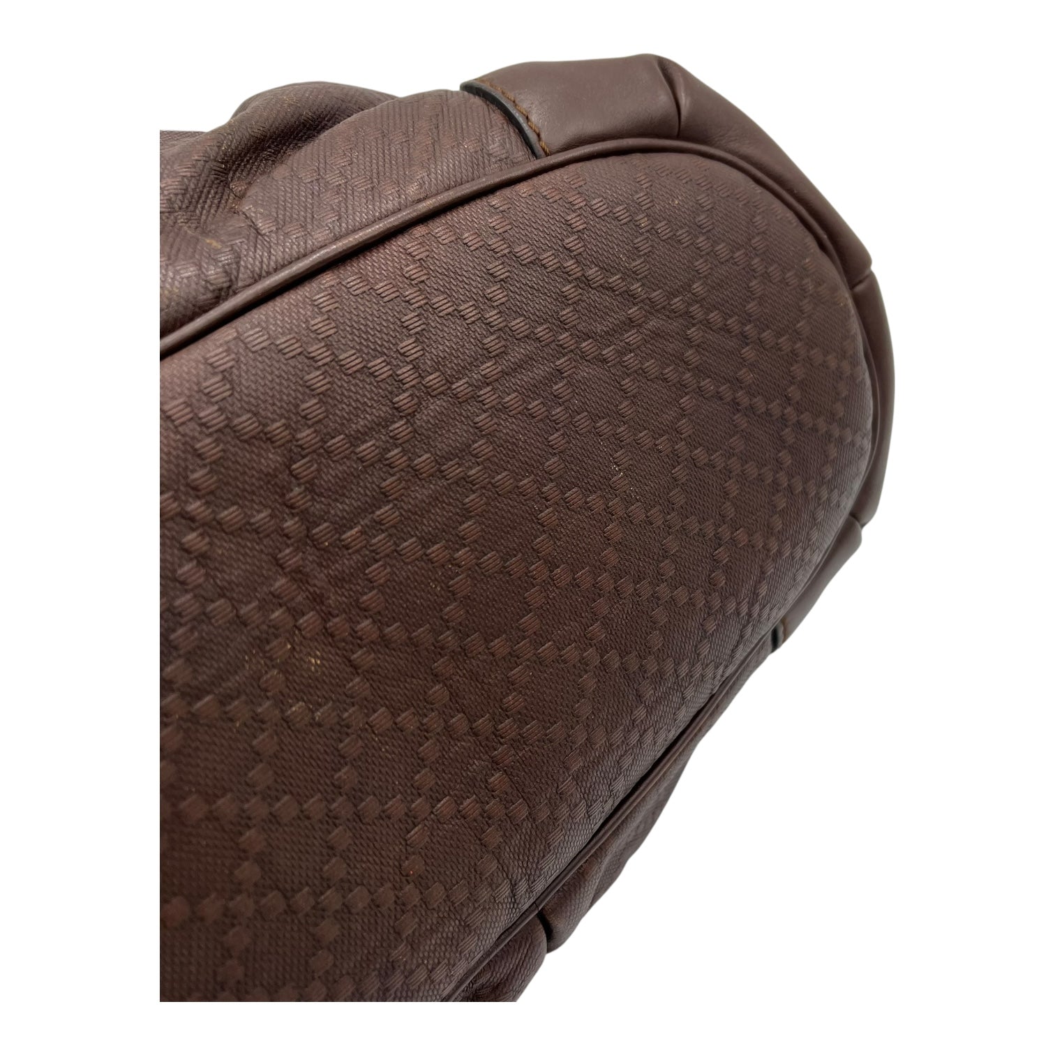 GG Top Handle Bag Brown in Calfskin, Gold hardware