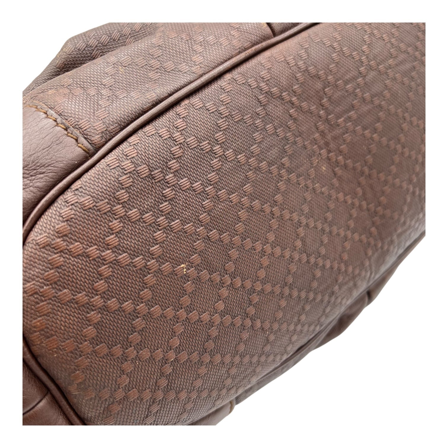GG Top Handle Bag Brown in Calfskin, Gold hardware