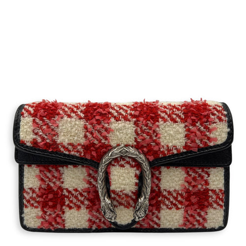 Gucci Dionysus Crossbody Bag Red in Tweed, Ruthenium hardware_1