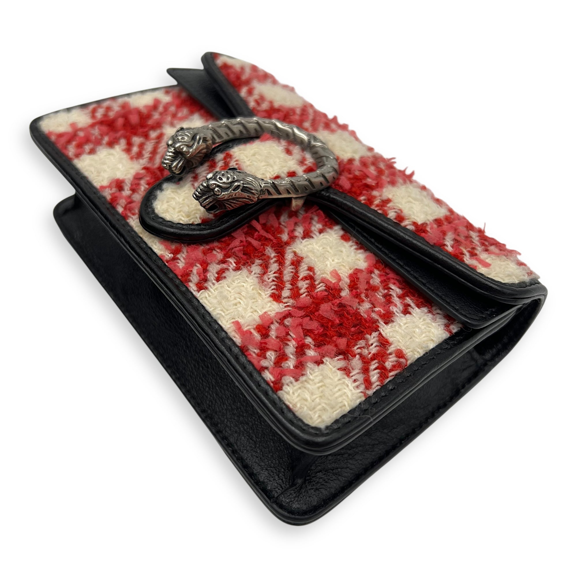 Gucci Dionysus Crossbody Bag Red in Tweed, Ruthenium hardware_14