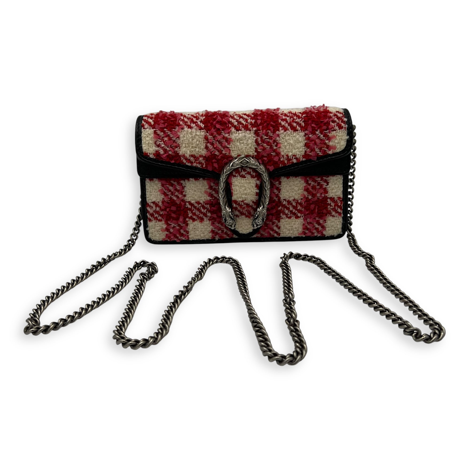 Gucci Dionysus Crossbody Bag Red in Tweed, Ruthenium hardware_19
