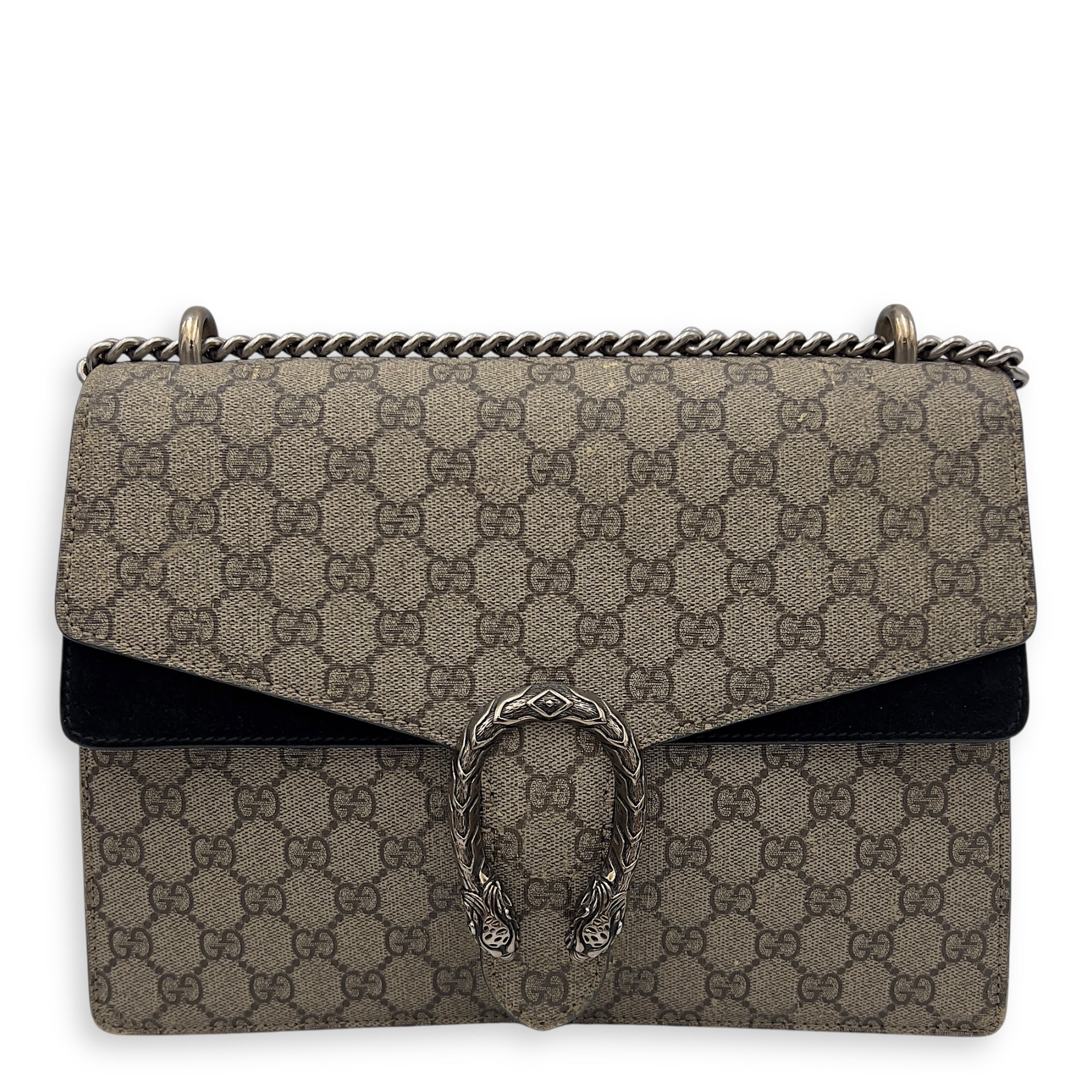 Gucci Dionysus Shoulder Bag Beige in Coated Canvas, Silver hardware_1