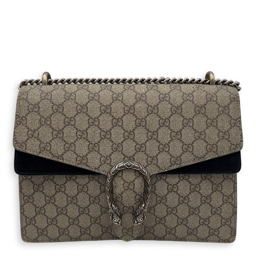 Gucci Dionysus Shoulder Bag Beige in Coated Canvas, Silver hardware_1