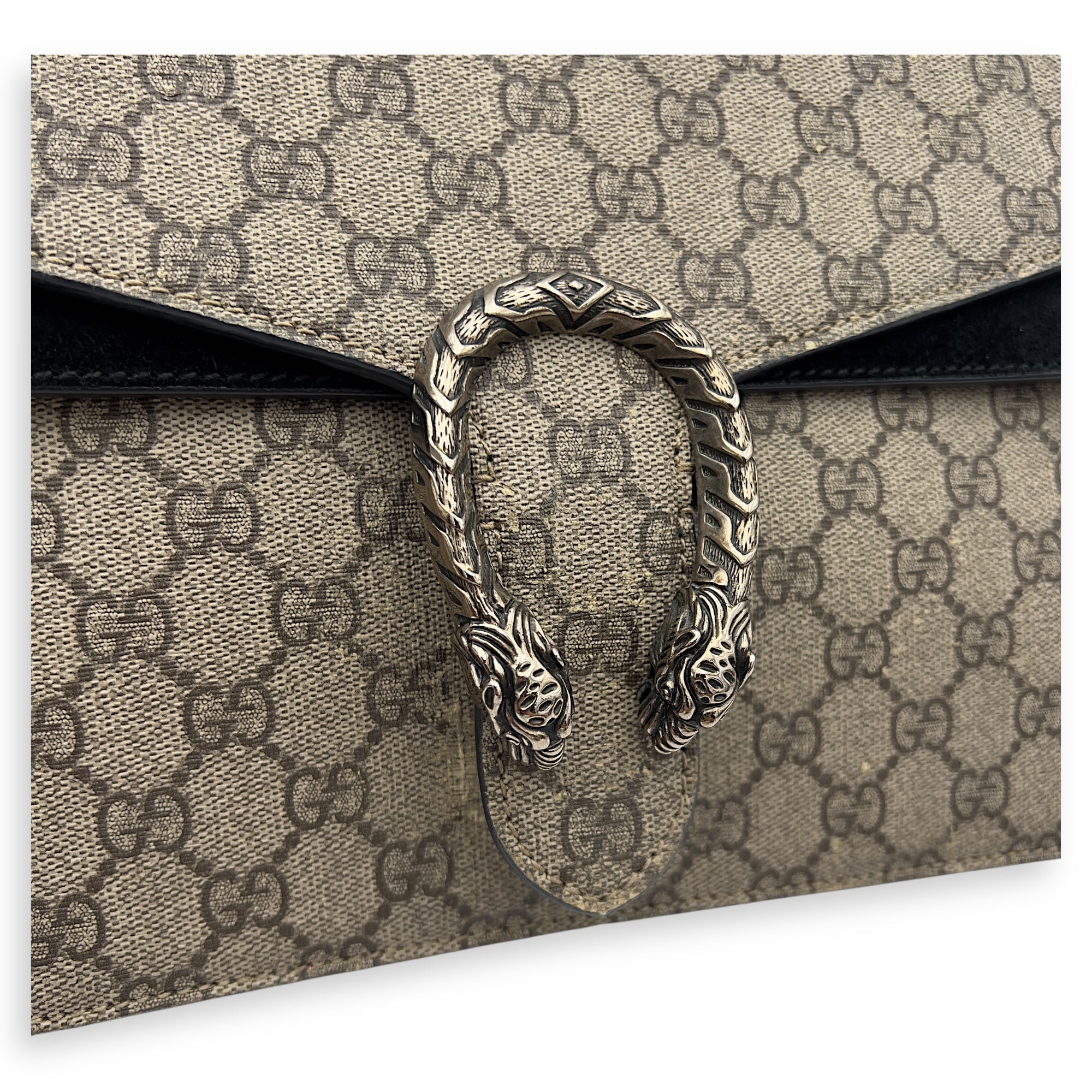 Gucci Dionysus Shoulder Bag Beige in Coated Canvas, Silver hardware_10
