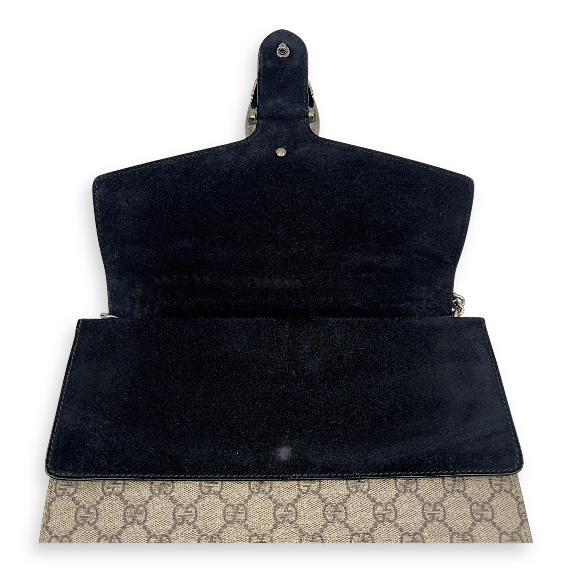 Gucci Dionysus Shoulder Bag Beige in Coated Canvas, Silver hardware_12