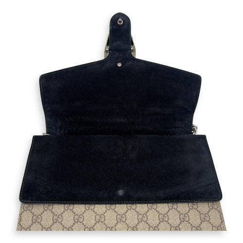 Gucci Dionysus Shoulder Bag Beige in Coated Canvas, Silver hardware_12