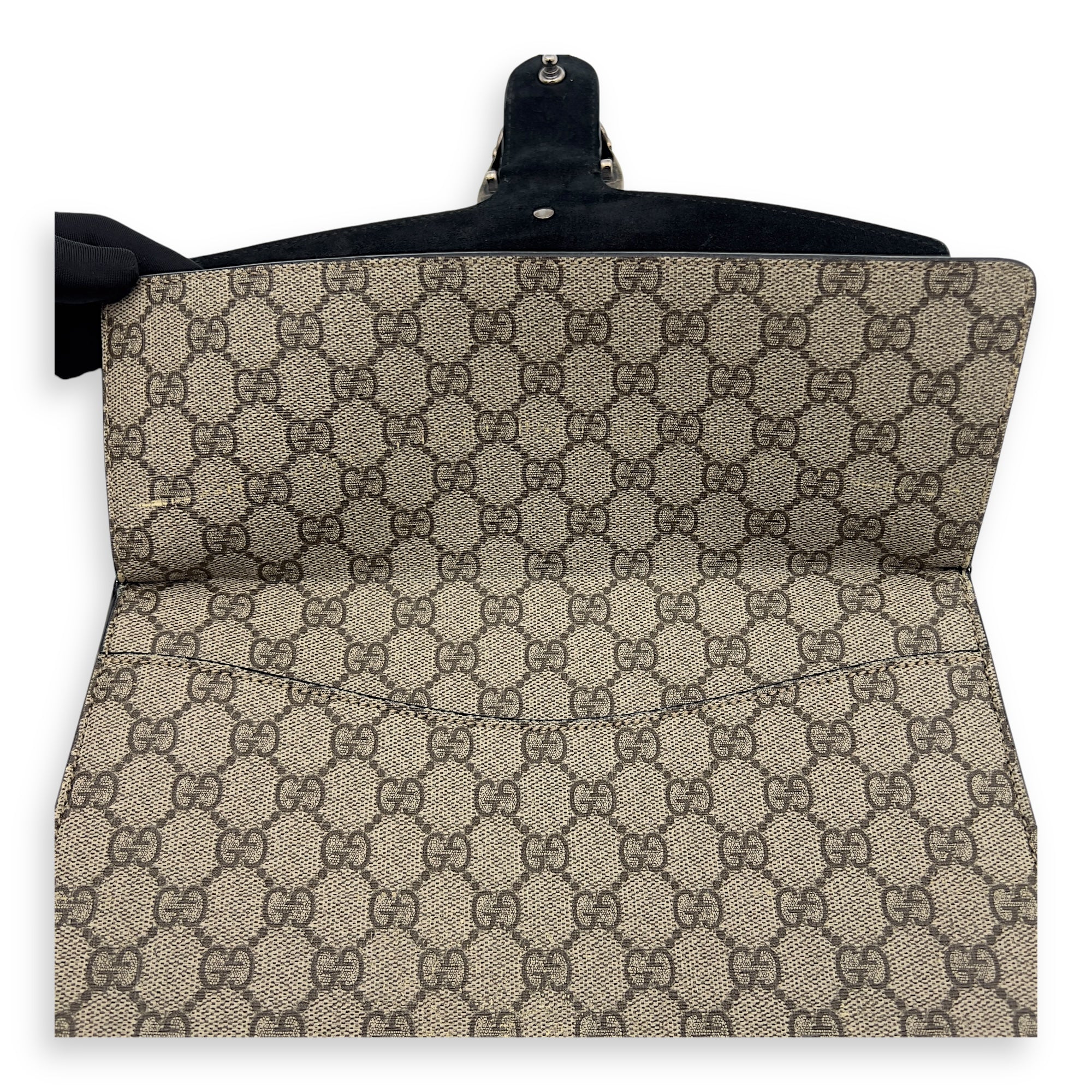Gucci Dionysus Shoulder Bag Beige in Coated Canvas, Silver hardware_15