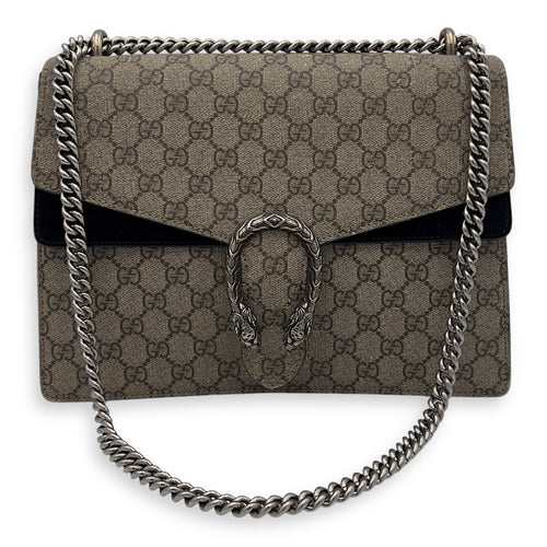 Gucci Dionysus Shoulder Bag Beige in Coated Canvas, Silver hardware_18