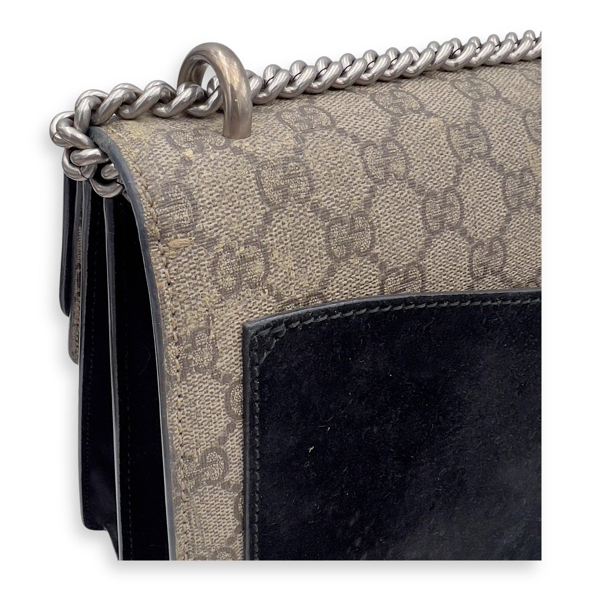 Gucci Dionysus Shoulder Bag Beige in Coated Canvas, Silver hardware_6