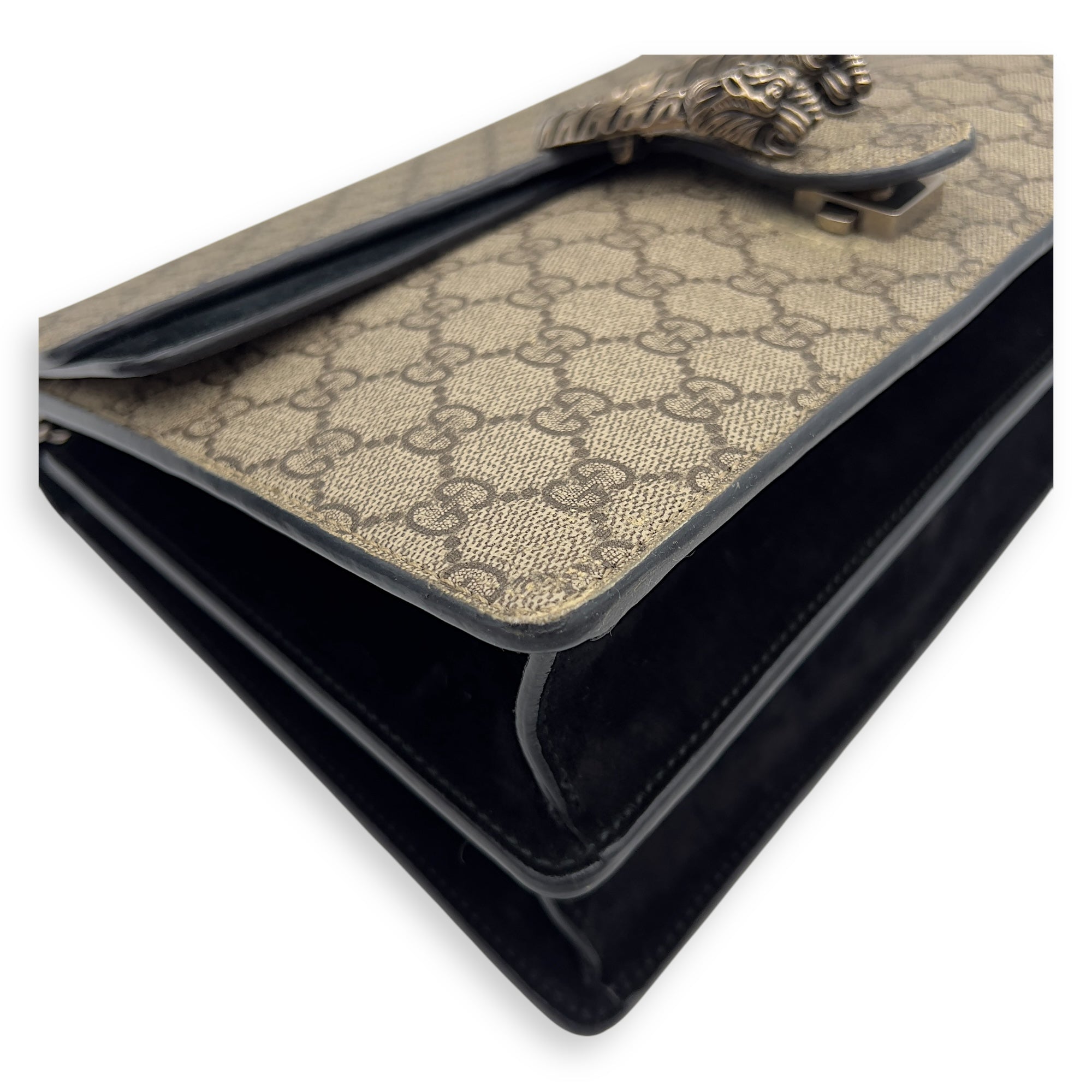 Gucci Dionysus Shoulder Bag Beige in Coated Canvas, Silver hardware_7