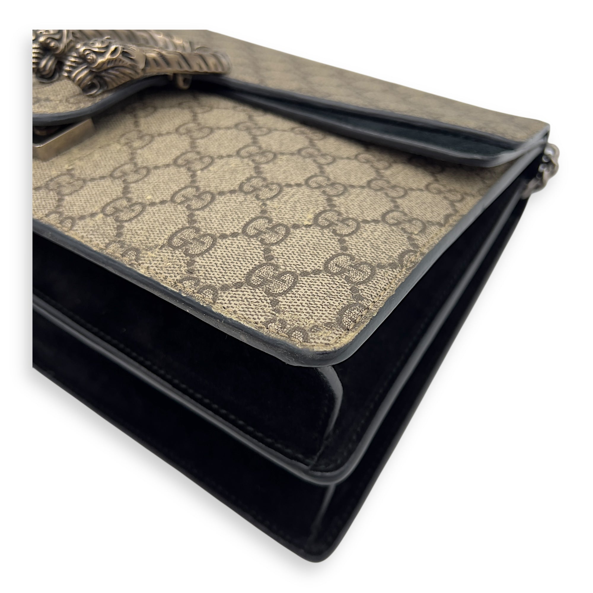 Gucci Dionysus Shoulder Bag Beige in Coated Canvas, Silver hardware_8