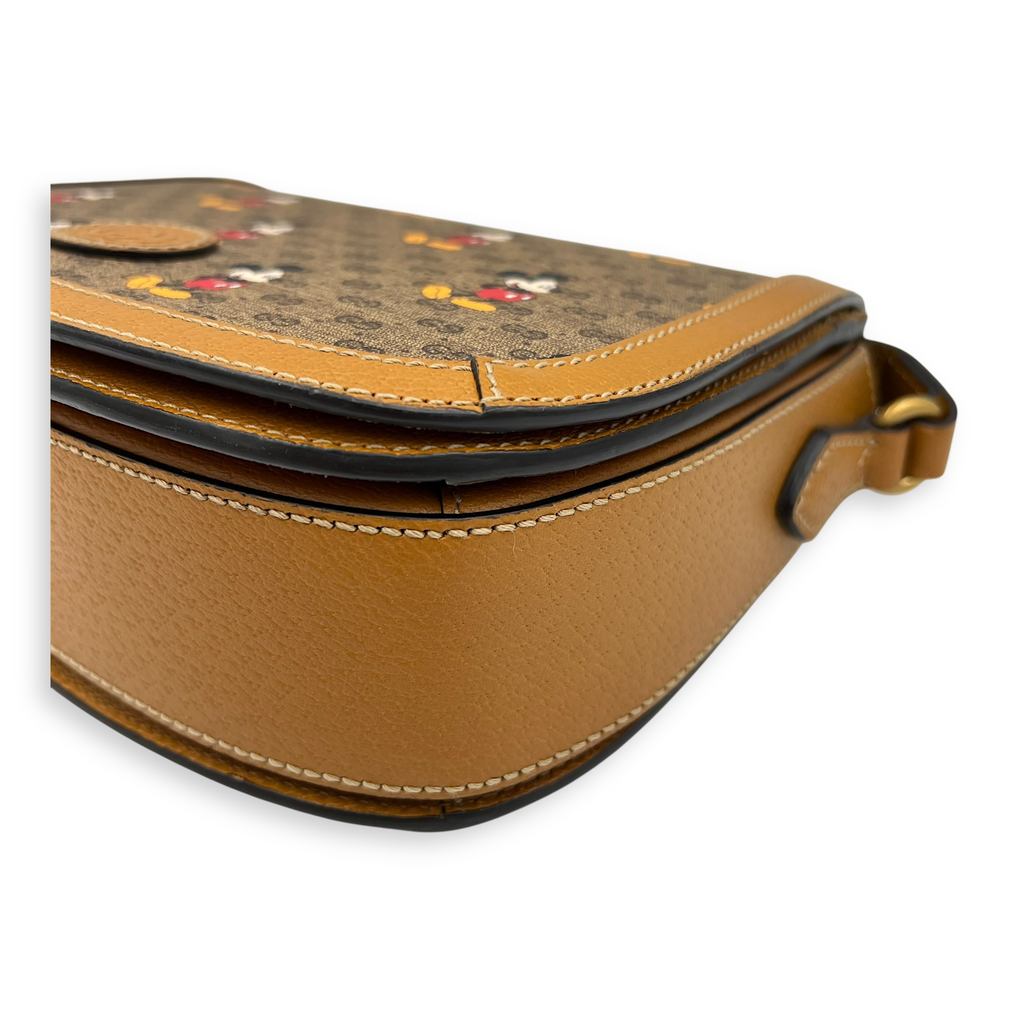Gucci Disney Crossbody Bag Yellow in Coated Canvas, Gold hardware_8