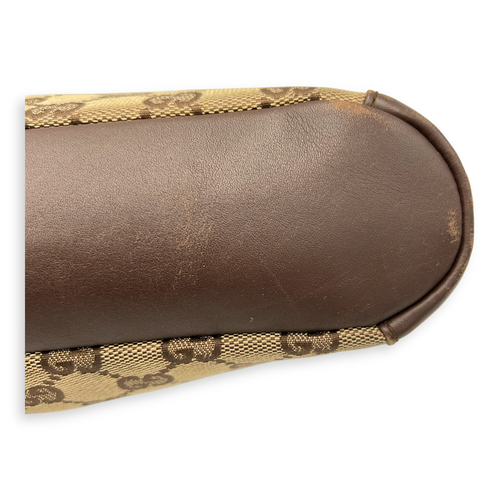Gucci GG Shoulder Bag Brown in Canvas, Gold hardware_5