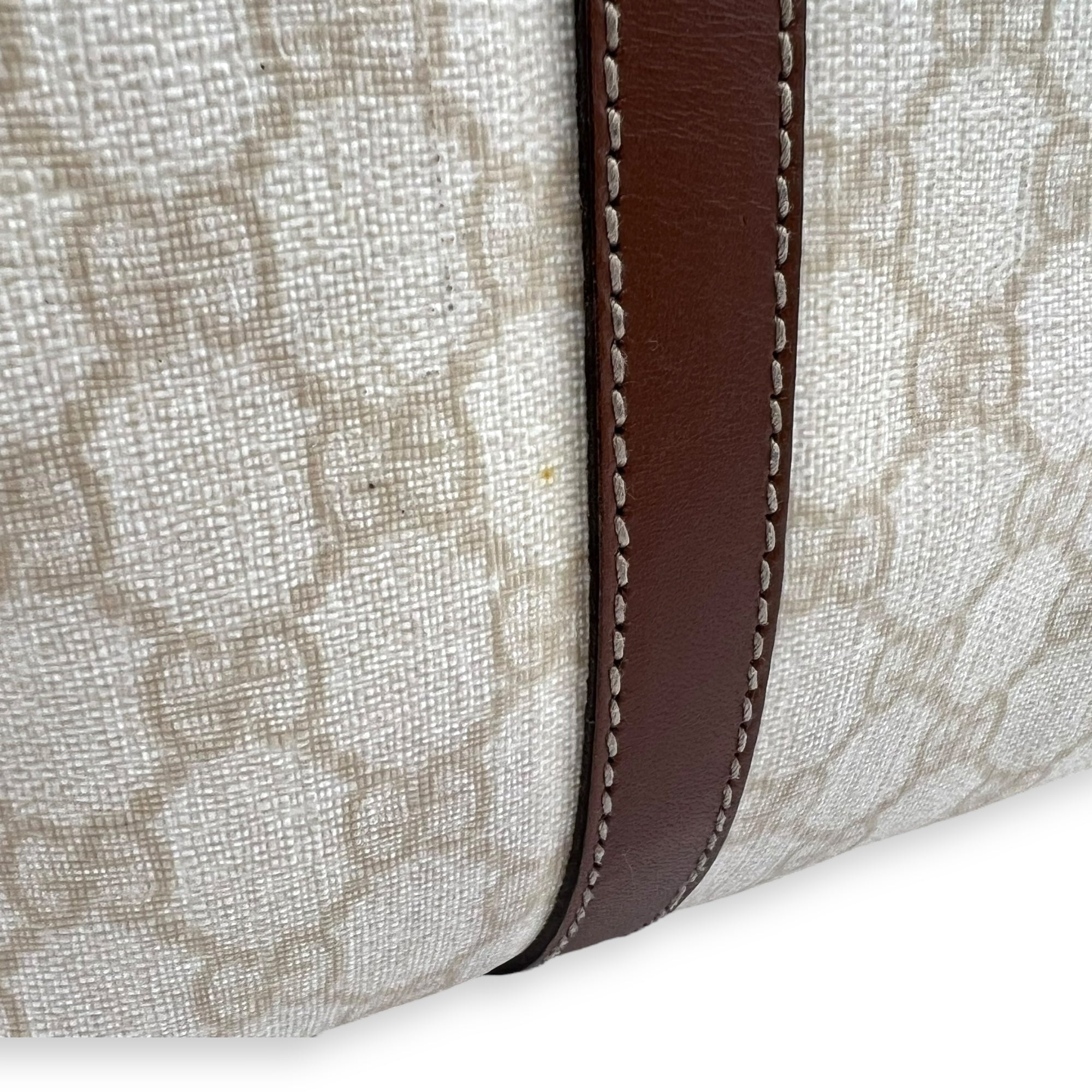 Gucci GG Top Handle Bag White in Coated Canvas_10