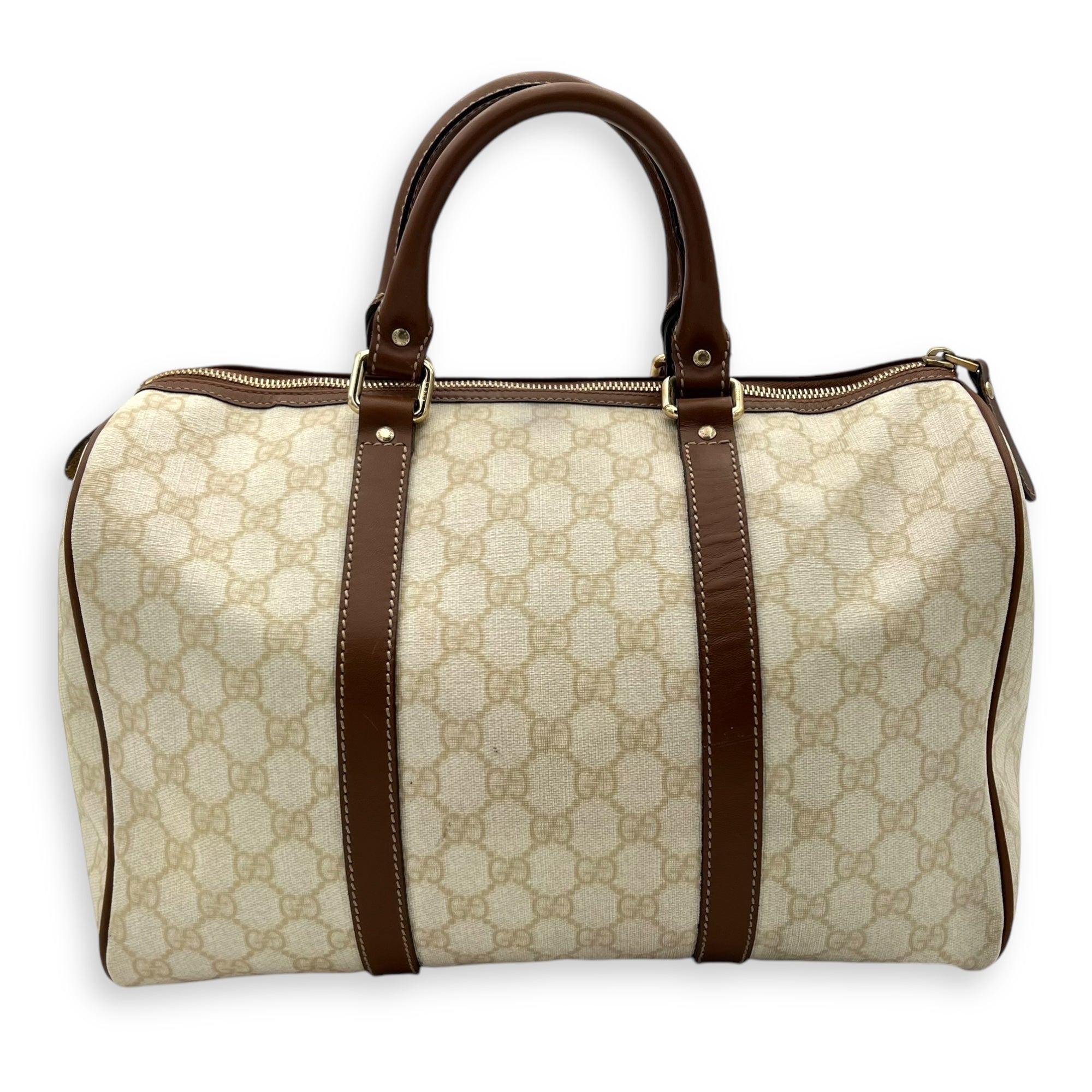 Gucci GG Top Handle Bag White in Coated Canvas_2