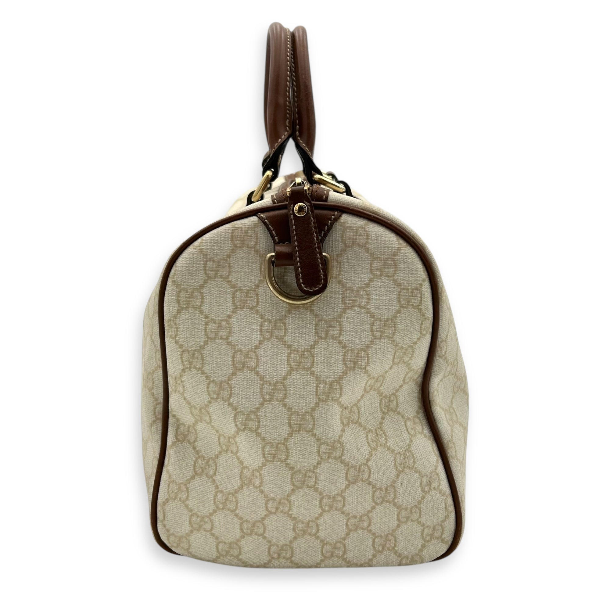 Gucci GG Top Handle Bag White in Coated Canvas_3