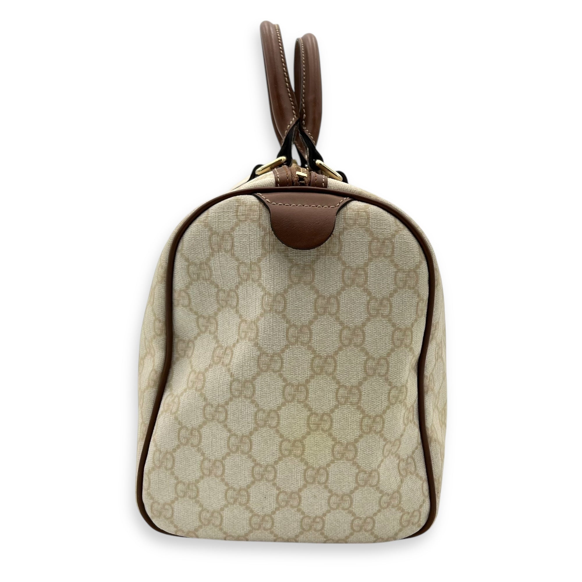 Gucci GG Top Handle Bag White in Coated Canvas_4