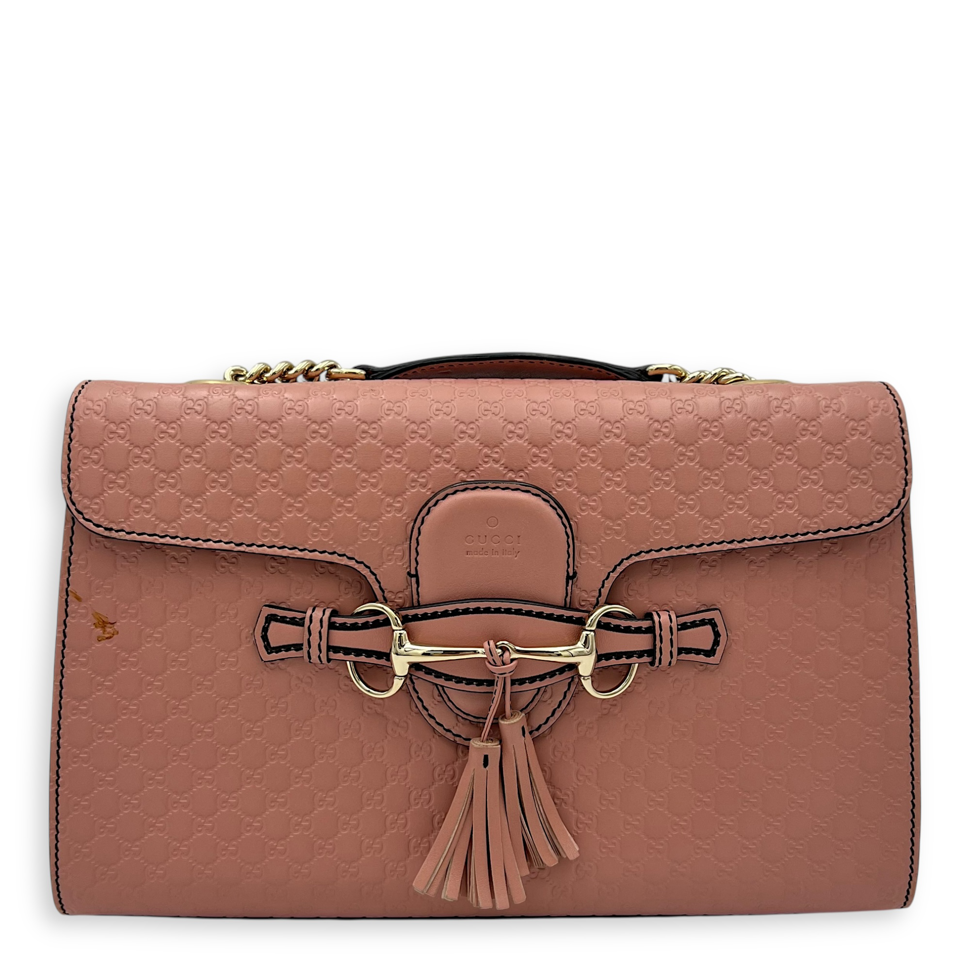 Gucci Guccissima Shoulder Bag Pink in Calfskin, Gold hardware_1