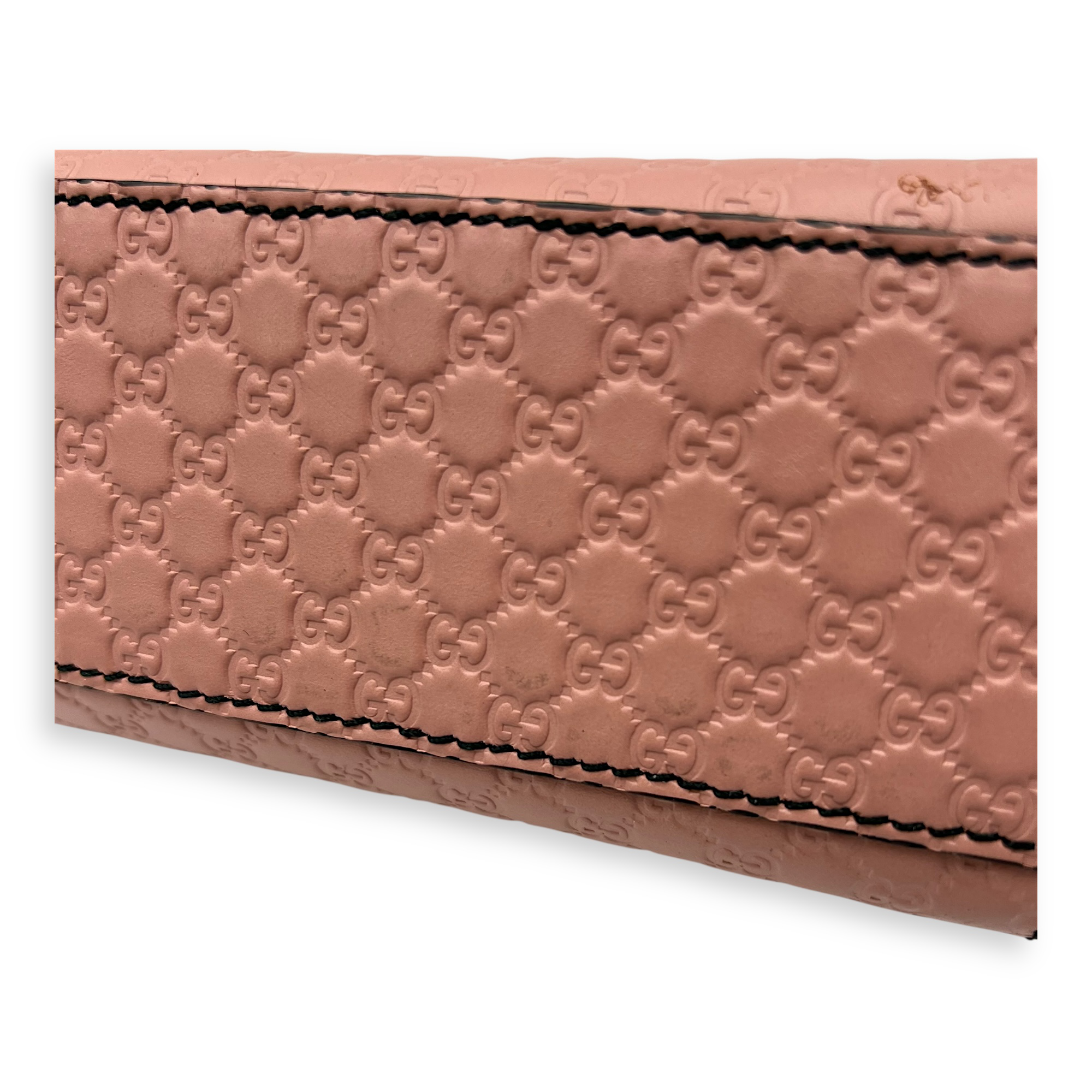 Gucci Guccissima Shoulder Bag Pink in Calfskin, Gold hardware_10