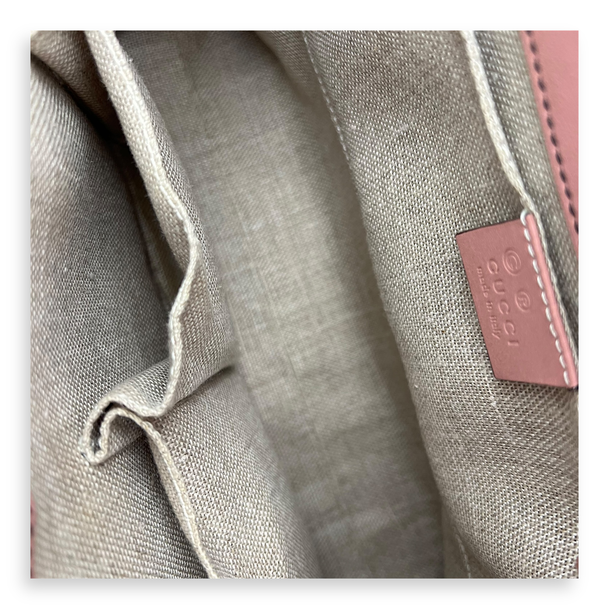 Gucci Guccissima Shoulder Bag Pink in Calfskin, Gold hardware_14
