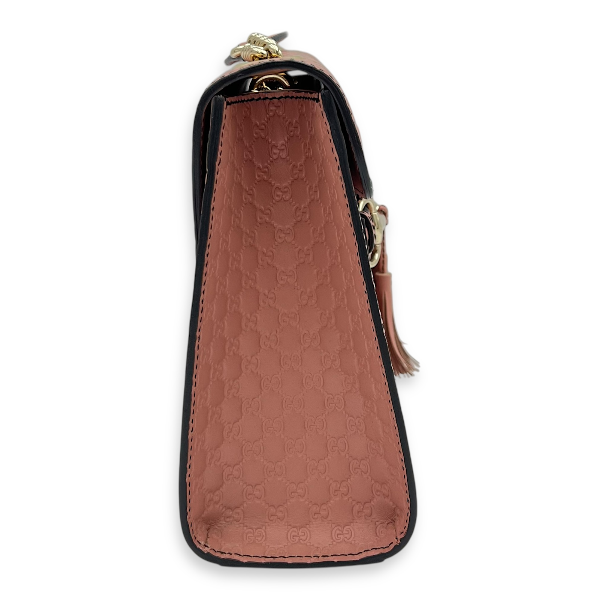 Gucci Guccissima Shoulder Bag Pink in Calfskin, Gold hardware_4