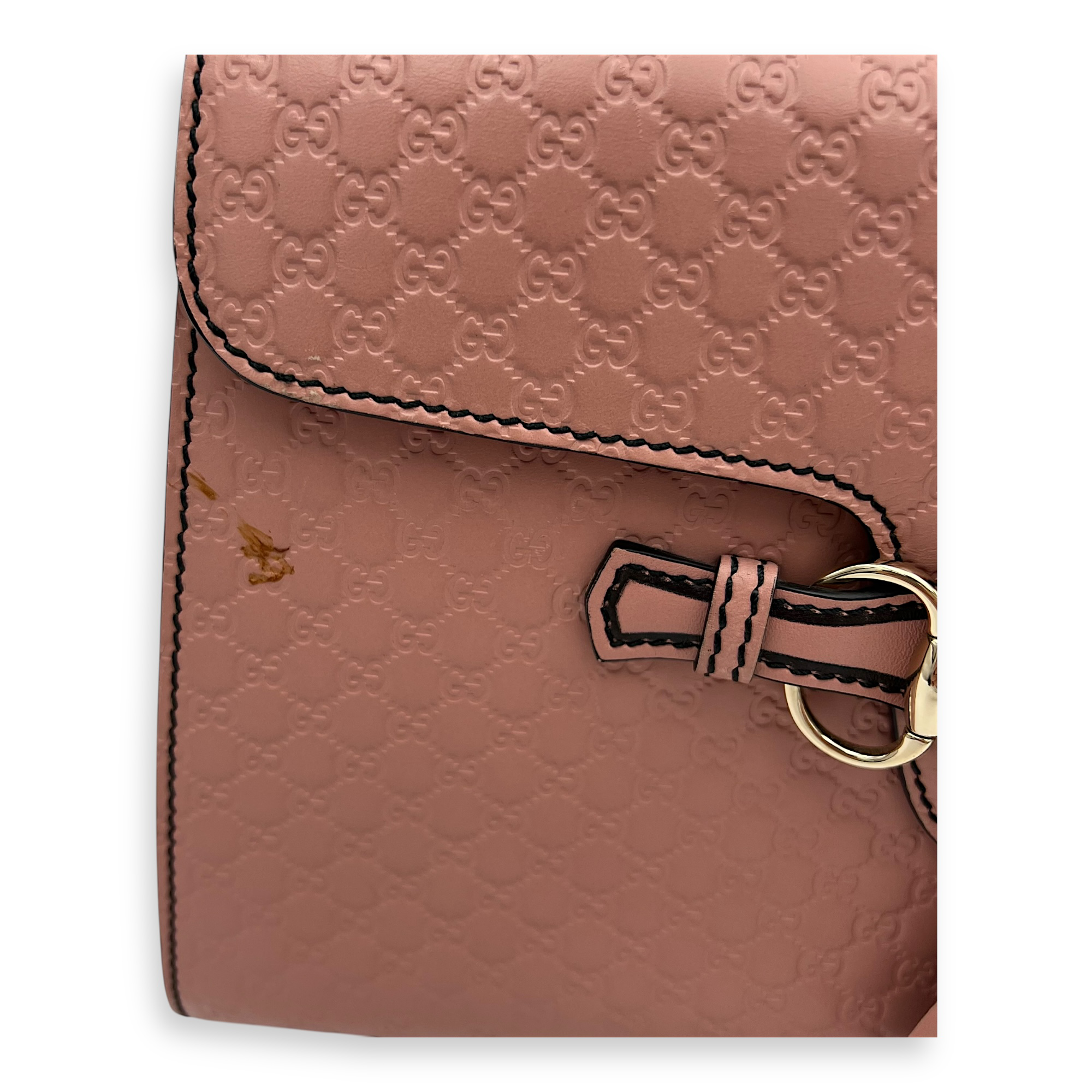 Gucci Guccissima Shoulder Bag Pink in Calfskin, Gold hardware_7