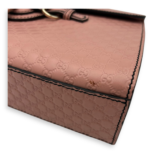 Gucci Guccissima Shoulder Bag Pink in Calfskin, Gold hardware_8