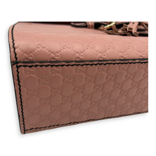 Gucci Guccissima Shoulder Bag Pink in Calfskin, Gold hardware_9