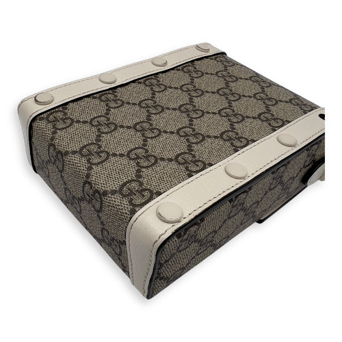 Gucci Horsebit 1955 Brown Crossbody Bag in Monogram Coated Canvas, Gold hardware_10
