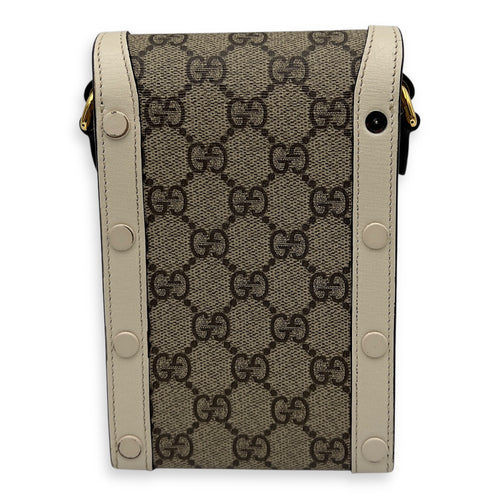 Gucci Horsebit 1955 Brown Crossbody Bag in Monogram Coated Canvas, Gold hardware_2