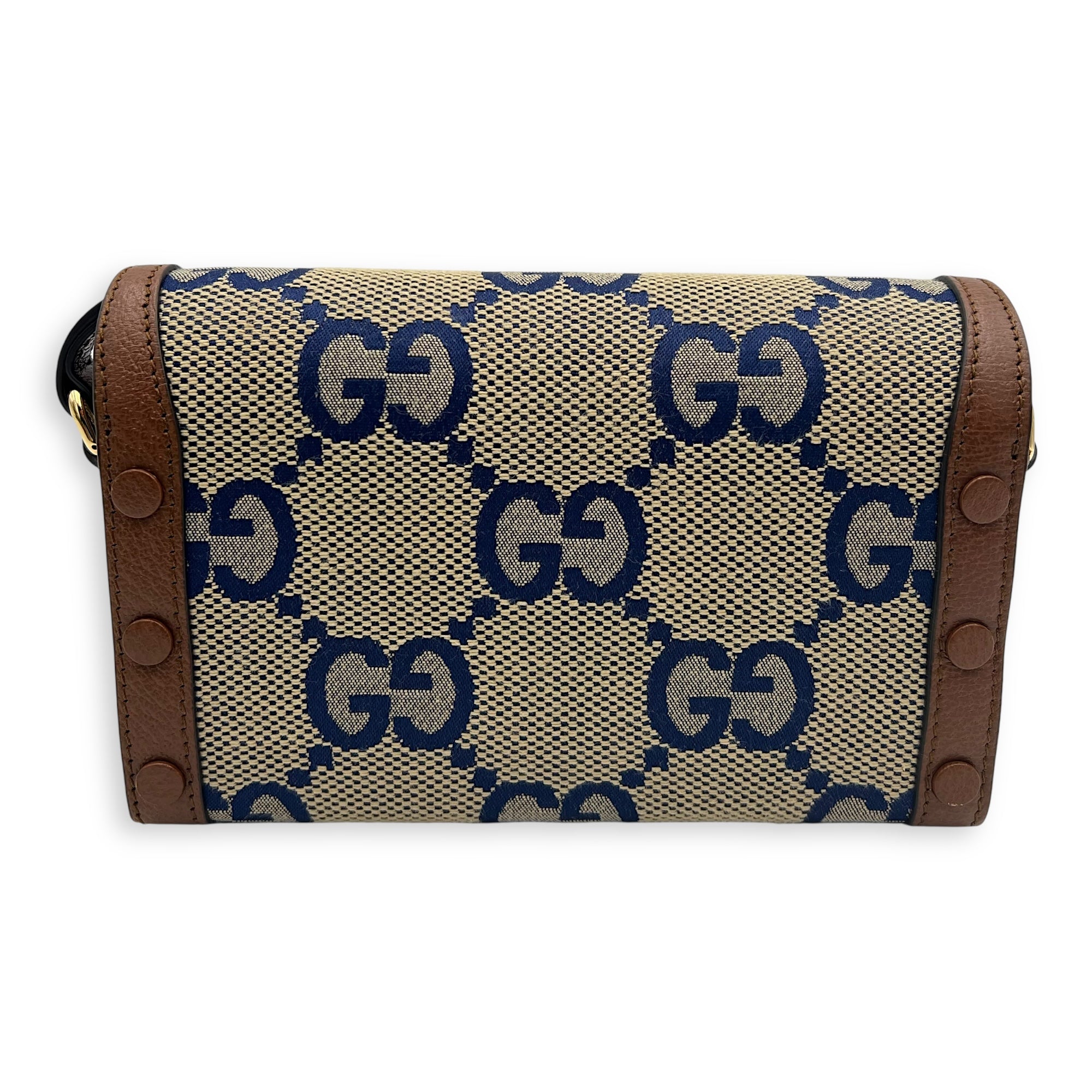 Gucci Limited Edition Horsebit 1955 Brown Crossbody Bag in Canvas, Gold hardware_2