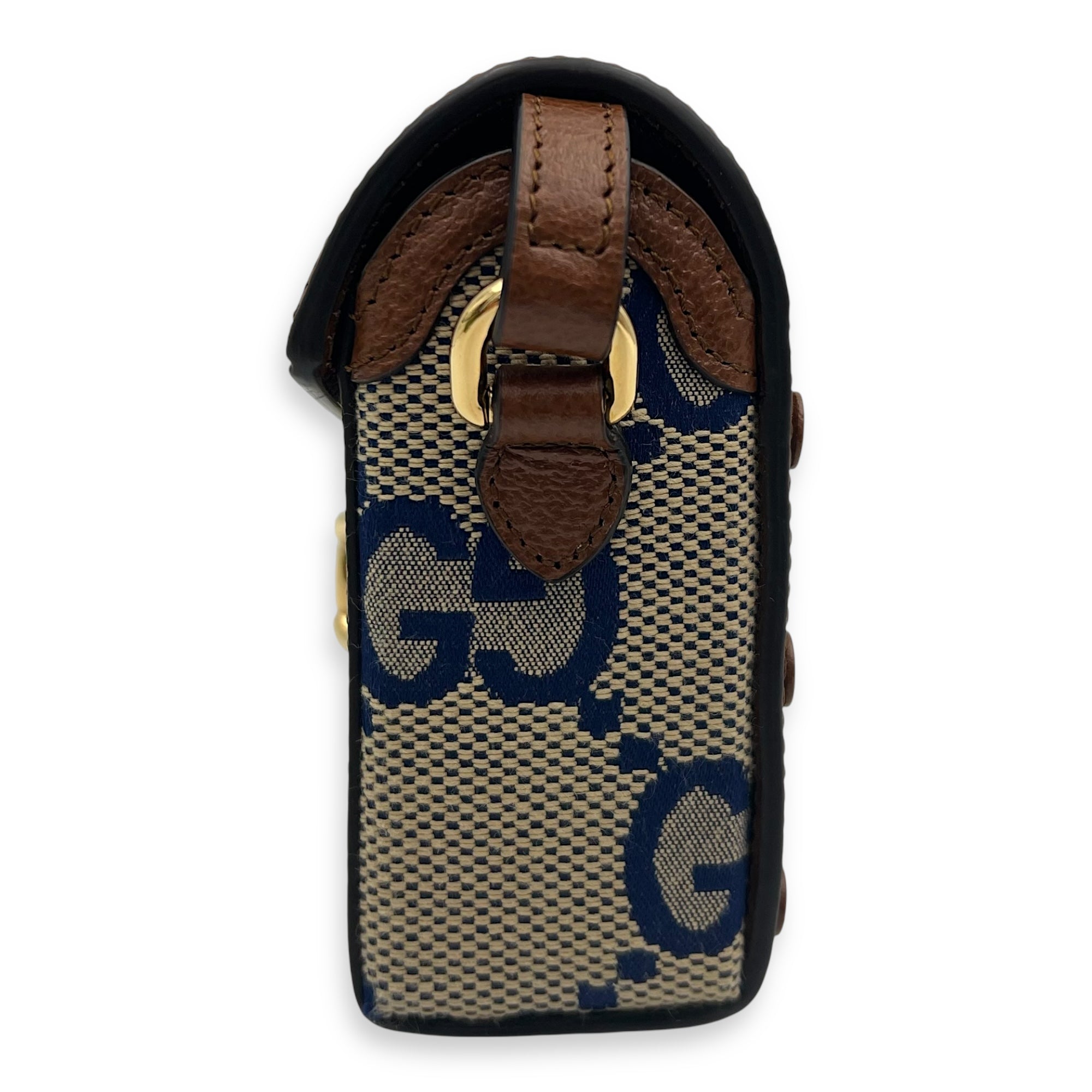 Gucci Limited Edition Horsebit 1955 Brown Crossbody Bag in Canvas, Gold hardware_3