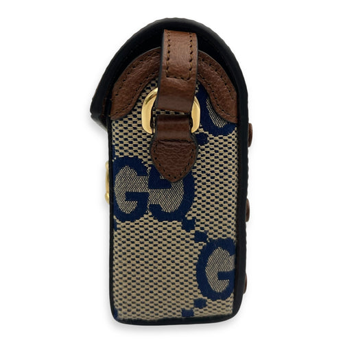 Gucci Limited Edition Horsebit 1955 Brown Crossbody Bag in Canvas, Gold hardware_3