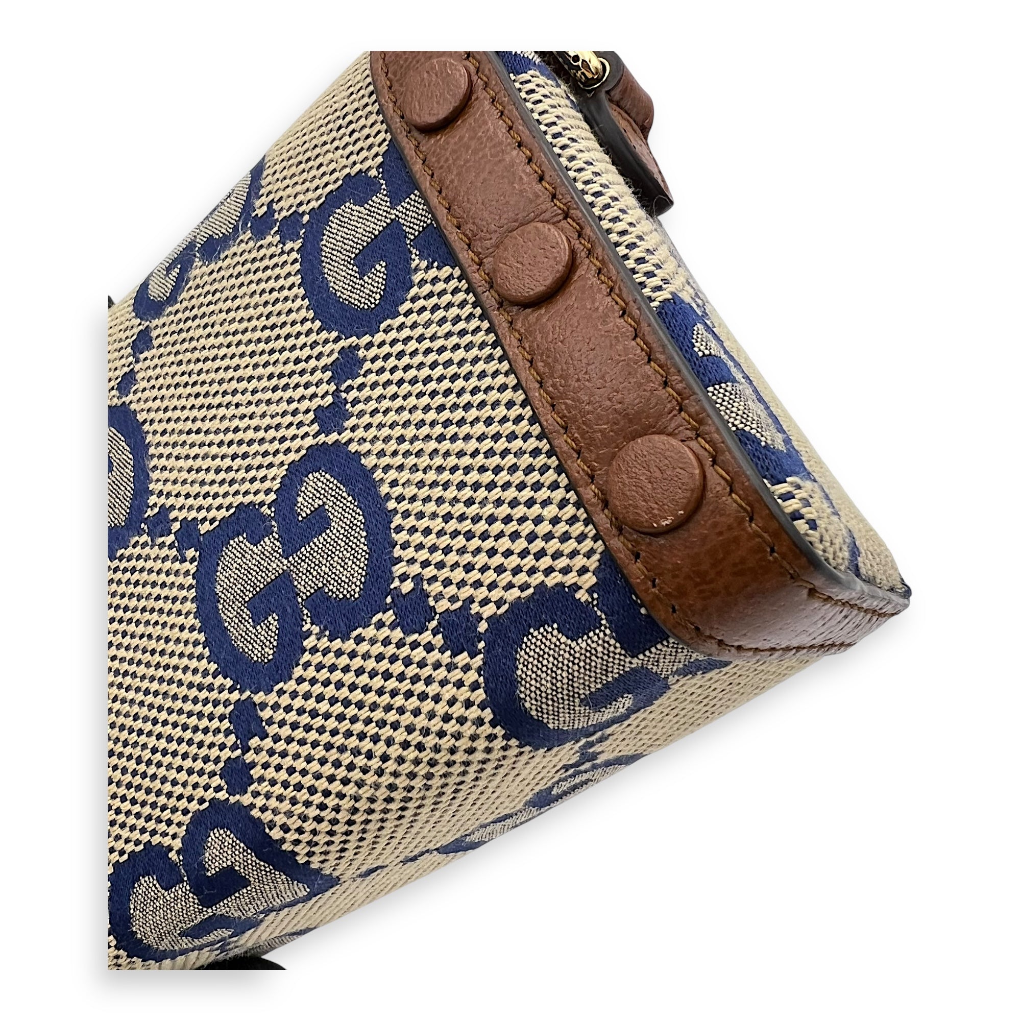 Gucci Limited Edition Horsebit 1955 Brown Crossbody Bag in Canvas, Gold hardware_8