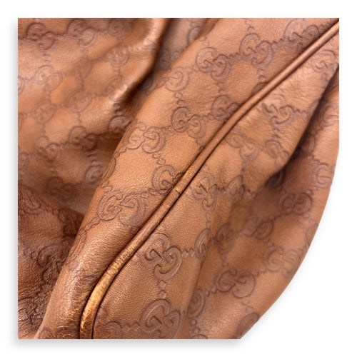 Gucci Shukey Shoulder Bag Brown in Calfskin, Gold hardware_18