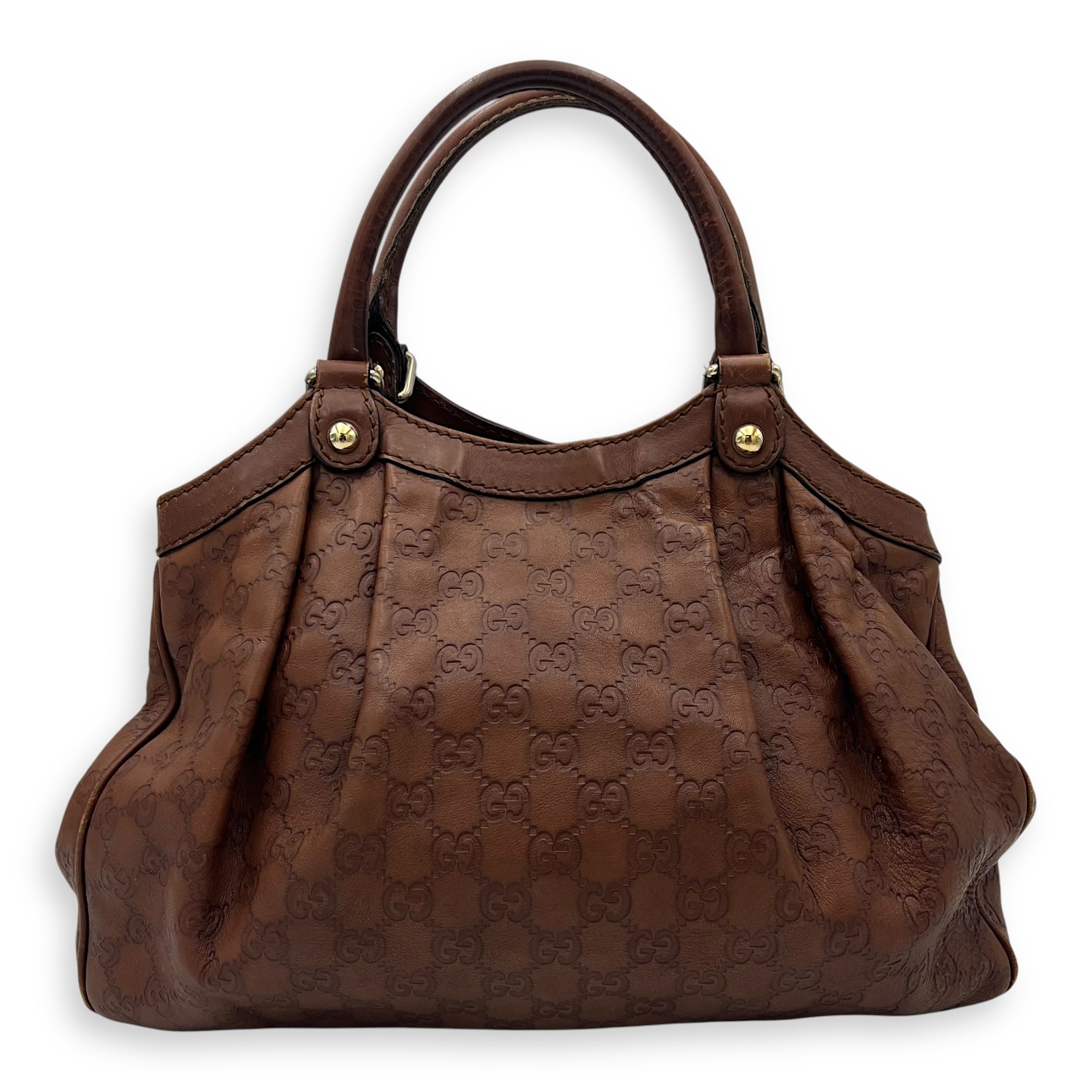 Gucci Shukey Shoulder Bag Brown in Calfskin, Gold hardware_2