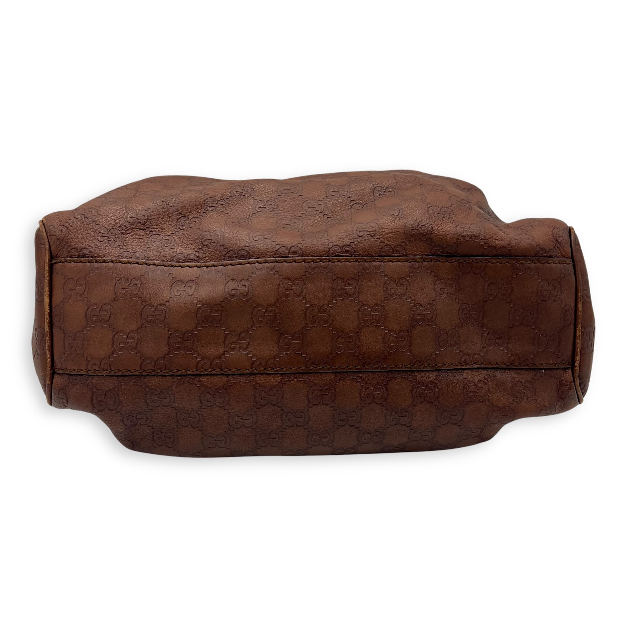 Gucci Shukey Shoulder Bag Brown in Calfskin, Gold hardware_5