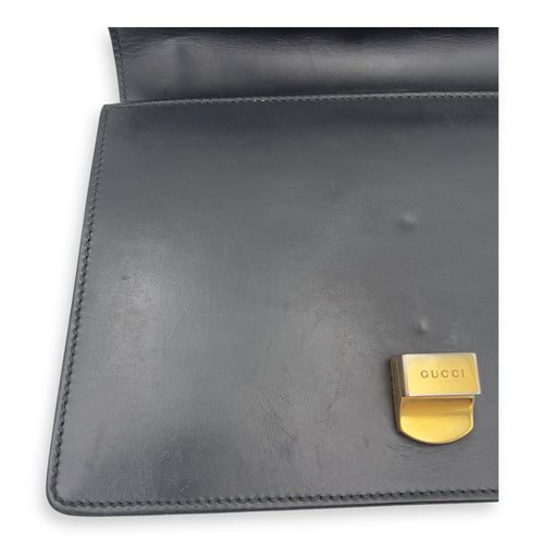 Gucci Sylvie Shoulder Bag Black in Calfskin, Gold hardware_27